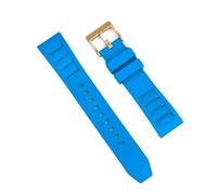 HUTBUVEAW Fluoro Rubber FKM Watch Strap 20mm 22mm Waterproof Diving Quick Release Breathable Universal Fit Sport Wristband(Sky Blue 3,20mm)