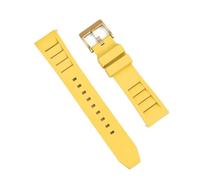 HUTBUVEAW Fluoro Rubber FKM Watch Strap 20mm 22mm Waterproof Diving Quick Release Breathable Universal Fit Sport Wristband(Yellow 3,22mm)