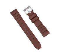 HUTBUVEAW Fluoro Rubber FKM Watch Strap 20mm 22mm Waterproof Diving Quick Release Breathable Universal Fit Sport Wristband(Brown 1,22mm)