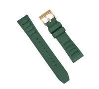 HUTBUVEAW Fluoro Rubber FKM Watch Strap 20mm 22mm Waterproof Diving Quick Release Breathable Universal Fit Sport Wristband(Green 3,20mm)