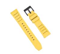 HUTBUVEAW Fluoro Rubber FKM Watch Strap 20mm 22mm Waterproof Diving Quick Release Breathable Universal Fit Sport Wristband(Yellow 2,20mm)