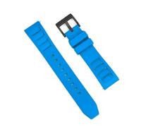 HUTBUVEAW Fluoro Rubber FKM Watch Strap 20mm 22mm Waterproof Diving Quick Release Breathable Universal Fit Sport Wristband(Sky Blue 2,20mm)