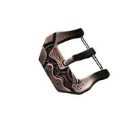 HUTBUVEAW Handmade Mechanical Bronze Buckle 20 22 24 26MM Oxidized CUSN8 Old Vintage Pure Bronze Watch Strap Accessories(22mm)