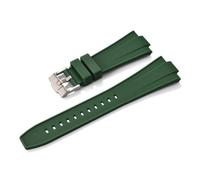 HUTBUVEAW Liquid Silicone Watch Strap 12mm Quick Release WatchBand For Tissot Super Player 40mm Convex Rubber Durable Belt(Green)