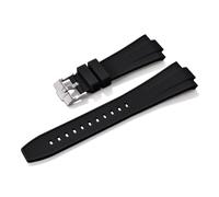 HUTBUVEAW Liquid Silicone Watch Strap 12mm Quick Release WatchBand For Tissot Super Player 40mm Convex Rubber Durable Belt(Black)