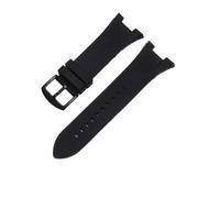 HUTBUVEAW Nature Silicone Watchband For Armani For AX1803 AX1802 Watch Band Black Strap Rubber Belt Stainless Buckle(Black-black clasp)