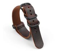 HUTBUVEAW Premium Crackle Textured Leather Long Watchband 18mm 20mm 22mm Brown Watch Strap With Black Buckle Watch Accessories For Men(18mm)