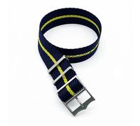 HUTBUVEAW Premium-Grade Military Striped Nylon Watchbands For Tudor Watch Strap 20mm 22mm Movable Ring Military Bracelet(Black navy yellow,22mm)