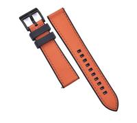 HUTBUVEAW Premium Hybrid FKM Nylon Watch Band Quick Release Rubber Watch Strap 20mm 22mm Watch Strap Watch Replacement Watchband(Black-Orange 2,22mm)