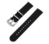 HUTBUVEAW Quick Release Nylon Sailcloth Strap 18mm 20mm 22mm Military Watchband For Watch Accessories Replacement Bracelet(Black,18mm)