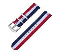 HUTBUVEAW Quick Release Nylon Sailcloth Strap 18mm 20mm 22mm Military Watchband For Watch Accessories Replacement Bracelet(Blue White Red,22mm)