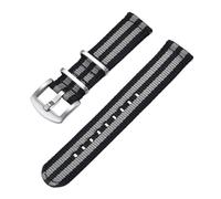 HUTBUVEAW Quick Release Nylon Sailcloth Strap 18mm 20mm 22mm Military Watchband For Watch Accessories Replacement Bracelet(Black Grey,22mm)