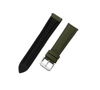 HUTBUVEAW Rubber Sailcloth Strap 18mm 19mm 20mm 21mm 22mm Canvas Nylon Quick Release WatchBand For H-IRSCH(Black Green,22mmx20mm)