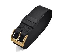 HUTBUVEAW Rubber Watch Strap 20mm 21mm 22mm Ribbed Military Style Watchband Single Pass Waterproof Silicone Watch Bands(Black-Gold Buckle,20mm)