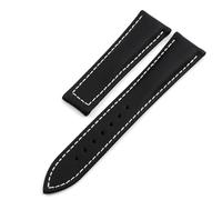 HUTBUVEAW Sailcloth Watch Band 20mm 22mm For Omega For Blancpain For Seiko Divers Handmade Stitching Without Buckle Watch Strap For Man(Black-White,20mm)