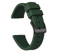 HUTBUVEAW Silicone Watch Band For Men And Women, Quick Release Sport Watch Strap, With Stainless Steel Bucke, Size 20mm 22mm 24mm(Green (Black),20mm)