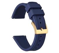 HUTBUVEAW Silicone Watch Band For Men And Women, Quick Release Sport Watch Strap, With Stainless Steel Bucke, Size 20mm 22mm 24mm(Blue (Gold),22mm)