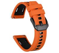 HUTBUVEAW Silicone Watch Band, Quick Release Replacement Sport Watch Strap For Men, Stainless Steel Buckle, Width 20mm 22mm 24mm(OrangeB(Black),22mm)