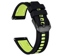 HUTBUVEAW Silicone Watch Band, Quick Release Replacement Sport Watch Strap For Men, Stainless Steel Buckle, Width 20mm 22mm 24mm(Green (Black),24mm)