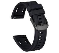 HUTBUVEAW Silicone Watch Band, Quick Release Replacement Sport Watch Strap For Men, Stainless Steel Buckle, Width 20mm 22mm 24mm(Black(Black),24mm)