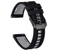 HUTBUVEAW Silicone Watch Band, Quick Release Replacement Sport Watch Strap For Men, Stainless Steel Buckle, Width 20mm 22mm 24mm(Gray (Black),24mm)