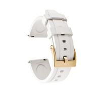 HUTBUVEAW Unisex Classic Quick Release Fluororubber Watch Bands 18-19-20-21-22-23-24mm Rubber Watch Strap Sport Diving Wristband For Seiko(White-Gold Buckle,18mm)