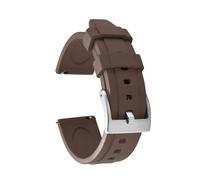 HUTBUVEAW Unisex Classic Quick Release Fluororubber Watch Bands 18-19-20-21-22-23-24mm Rubber Watch Strap Sport Diving Wristband For Seiko(Brown-Silver Buckle,21mm)