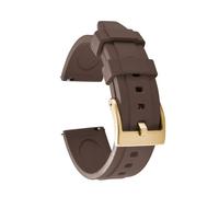 HUTBUVEAW Unisex Classic Quick Release Fluororubber Watch Bands 18-19-20-21-22-23-24mm Rubber Watch Strap Sport Diving Wristband For Seiko(Brown-Gold Buckle,20mm)
