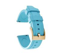 HUTBUVEAW Unisex Classic Quick Release Fluororubber Watch Bands 18-19-20-21-22-23-24mm Rubber Watch Strap Sport Diving Wristband For Seiko(Sky Blue-Gold,18mm)