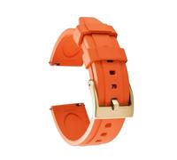 HUTBUVEAW Unisex Classic Quick Release Fluororubber Watch Bands 18-19-20-21-22-23-24mm Rubber Watch Strap Sport Diving Wristband For Seiko(Orange-Gold Buckle,18mm)