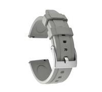 HUTBUVEAW Unisex Classic Quick Release Fluororubber Watch Bands 18-19-20-21-22-23-24mm Rubber Watch Strap Sport Diving Wristband For Seiko(Gray-Silver Buckle,19mm)