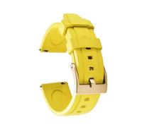 HUTBUVEAW Unisex Classic Quick Release Fluororubber Watch Bands 18-19-20-21-22-23-24mm Rubber Watch Strap Sport Diving Wristband For Seiko(Yellow-Gold Buckle,23mm)