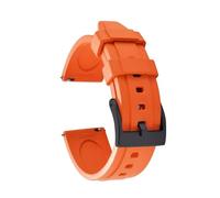 HUTBUVEAW Unisex Classic Quick Release Fluororubber Watch Bands 18-19-20-21-22-23-24mm Rubber Watch Strap Sport Diving Wristband For Seiko(Orange-Black Buckle,21mm)