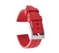 HUTBUVEAW Unisex Classic Quick Release Fluororubber Watch Bands 18-19-20-21-22-23-24mm Rubber Watch Strap Sport Diving Wristband For Seiko(Red-Silver Buckle,23mm)