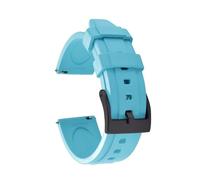 HUTBUVEAW Unisex Classic Quick Release Fluororubber Watch Bands 18-19-20-21-22-23-24mm Rubber Watch Strap Sport Diving Wristband For Seiko(Sky Blue-Black,21mm)