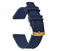 HUTBUVEAW Unisex Vintage Quick Release Watch Bands 18-19-20-21-22-23-24mm Tropical Fkm Rubber Watch Strap Sport Diving Wristband For Seiko(Blue-Gold Buckle,20mm)