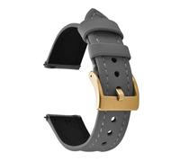 HUTBUVEAW Unisex Waterproof PVC Fabric Leather Watch Strap Quick Release 18mm20mm 22mm Band Sailcloth Watchband Wristband Belt Accessories(Gray-Gold Buckle,18mm)