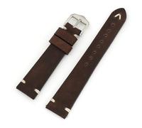 HUTBUVEAW Vintage Genuine Leather Watch Strap Brown Coffee Black Gray Blue 20mm 22mm 24mm Watchband Handmade Stitching Strap For Men(Dark Coffee,20mm)