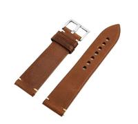 HUTBUVEAW Vintage Oil Wax Leather Watch Strap 20mm 22mm Red Blue Watch Band Quick Release Pin Stainless Steel Buckle Wristband For Men(Brown,20mm)