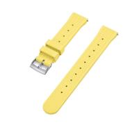 HUTBUVEAW Waffle Rubber Strap 20mm 22mm Sport Quick Release FPM/FKM Rubber Watchbands For Men's Diving Watch(Yellow silver,20mm)