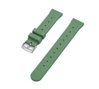 HUTBUVEAW Waffle Rubber Strap 20mm 22mm Sport Quick Release FPM/FKM Rubber Watchbands For Men's Diving Watch(Green silver,20mm)