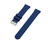HUTBUVEAW Waffle Rubber Strap 20mm 22mm Sport Quick Release FPM/FKM Rubber Watchbands For Men's Diving Watch(Blue silver,22mm)