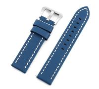HUTBUVEAW Watch Strap 20mm Quick Release Bands Hand Stitching Watchband Handmade Wristband Accessories(Blue-white line)