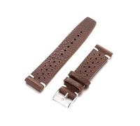 HUTBUVEAW Watchband 18mm 20mm 22mm 24mm Waterproof Sweatproof Watch Strap Breathable Handmade Leather Watch Band(Brown,18mm)