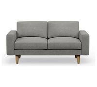 Hutch Fabric Block Arm 2 Seater Sofa - Dove Grey