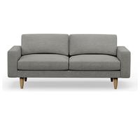 Hutch Fabric Block Arm 3 Seater Sofa - Dove Grey