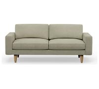 Hutch Fabric Block Arm 3 Seater Sofa - Oat
