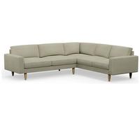 Hutch Fabric Block Arm 6 Seater Corner Sofa - Oat
