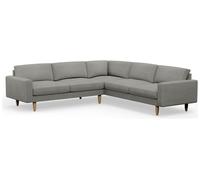 Hutch Fabric Block Arm 7 Seater Corner Sofa - Dove Grey