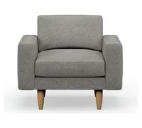 Hutch Fabric Block Arm Armchair - Dove Grey